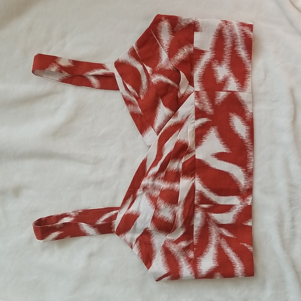 Banana Republic womens linen blend cropped crossover tank sz 18